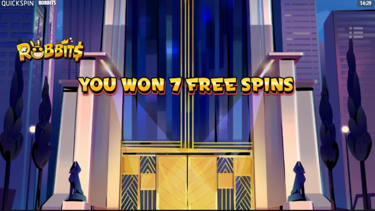 Tampilan antarmuka game slot Robbits di layar ponsel pintar