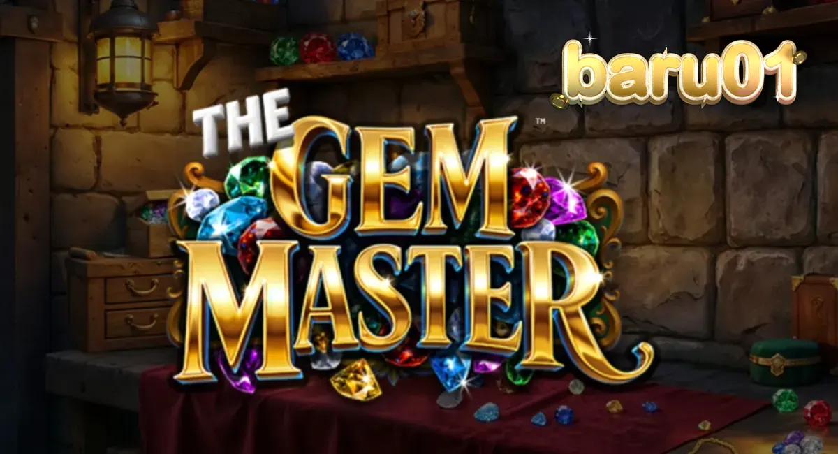 Tampilan visual slot The Gem Master dengan simbol permata berkilauan